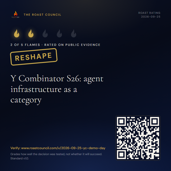 Roast Rating badge: 2 of 5 flames, RESHAPE